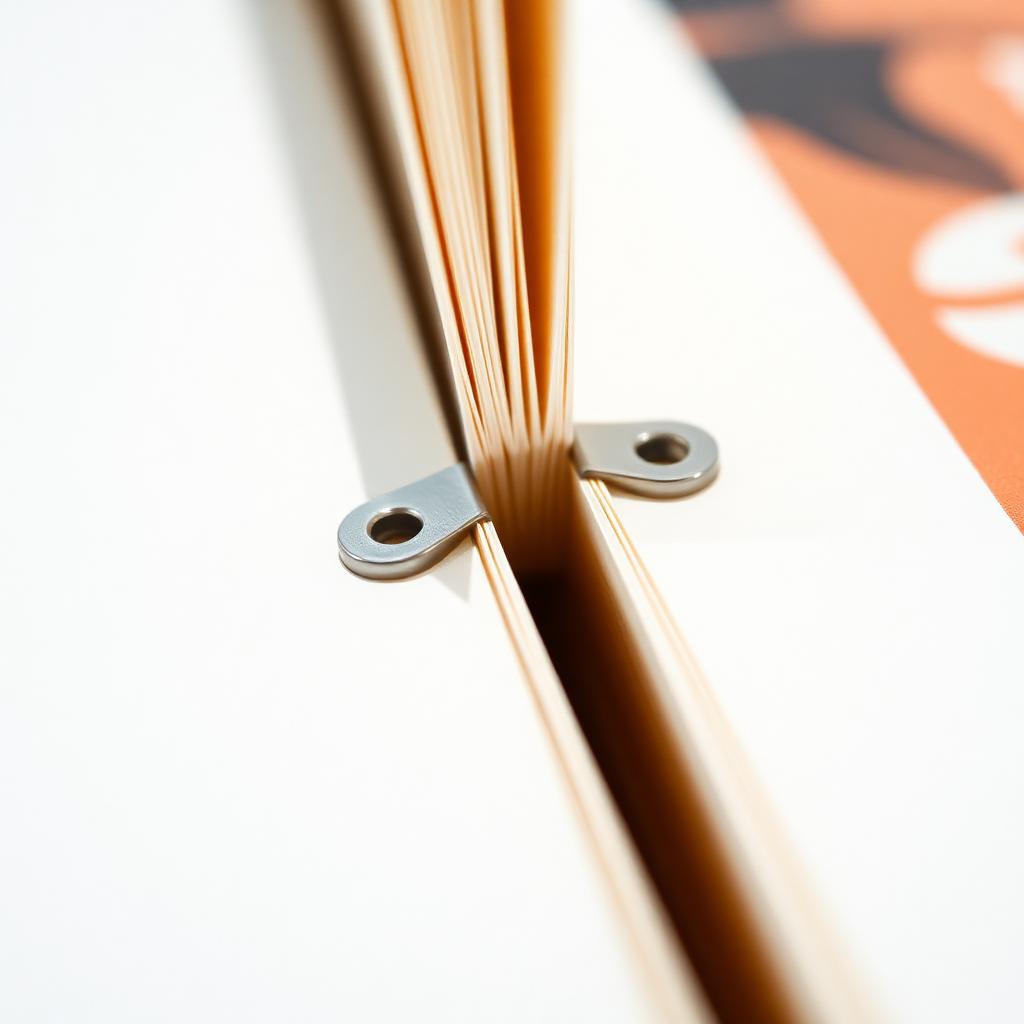 Saddle-stitched panoramic journal — detail