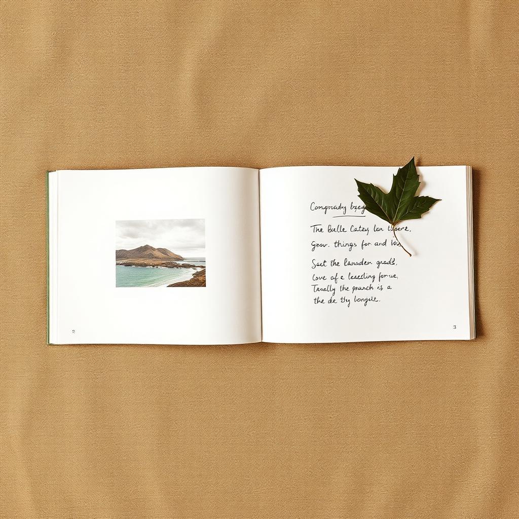 Saddle-stitched panoramic journal — spread